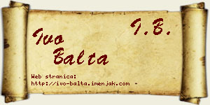 Ivo Balta vizit kartica